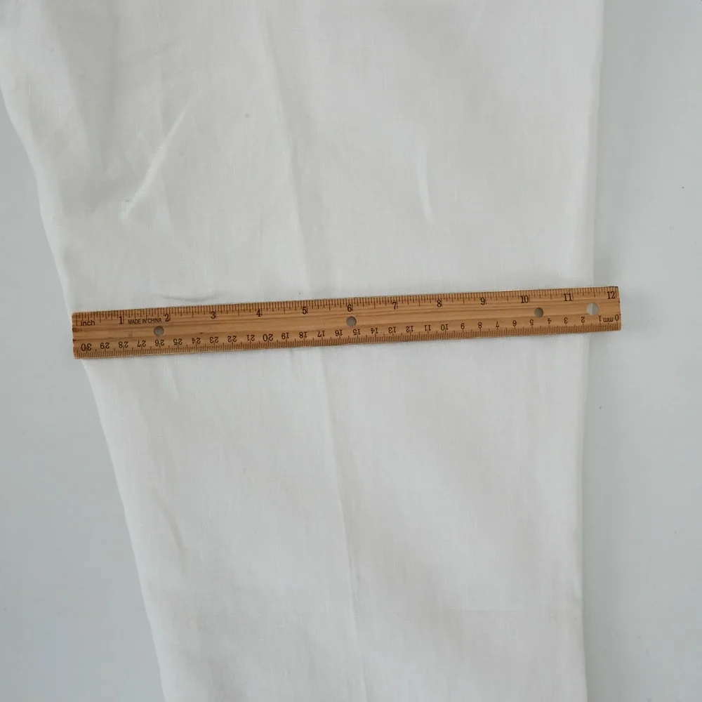 Ben Silver Charleston Mens 42 Dress Pants White Pleated Cuffed High Rise Linen
